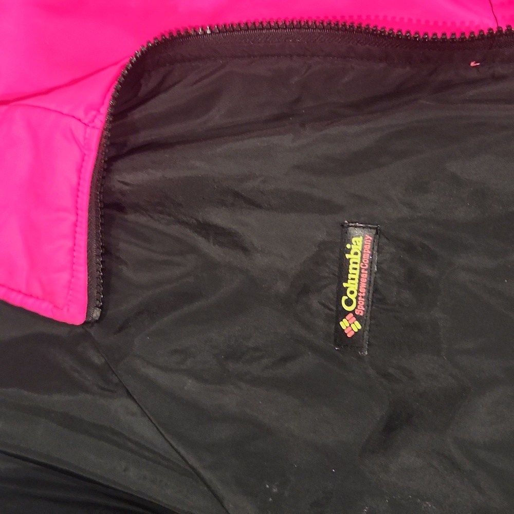 Columbia Black Jacket with Vibrant Pink Inside - Picture 2 of 4